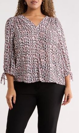 Renee C Tie Cuff Top in Pink at Nordstrom Rack, Size 1X
