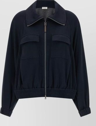 Brunello Cucinelli silk cotton high-neck zip sweatshirt