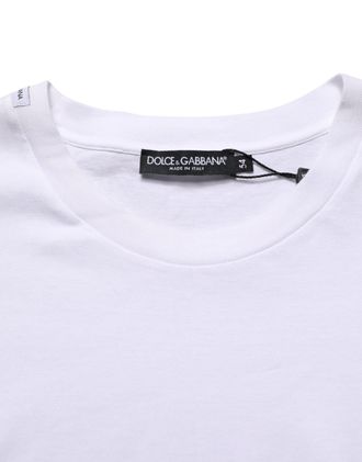 Dolce & Gabbana White Oversized Cotton Men Crew Neck T-Shirt