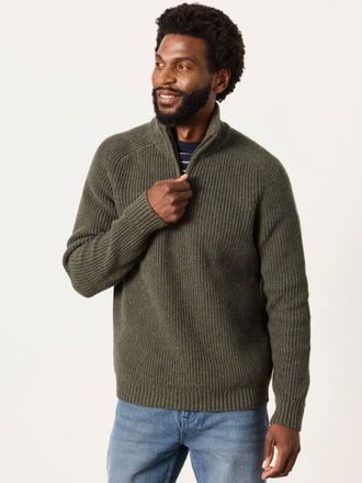 Fat Face FatFace Ember Blue Half Neck Knitted Jumper