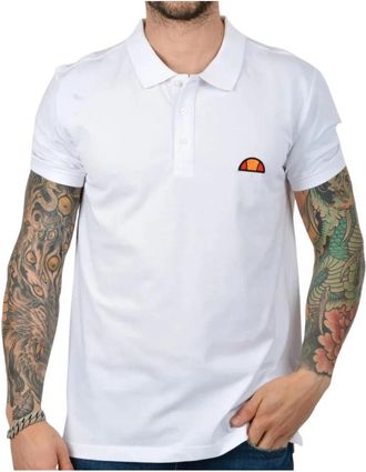 Ellesse Cotton Polo Shirt met Logo Patch - Heren - Polos - Wit - XL - Katoen - Tops