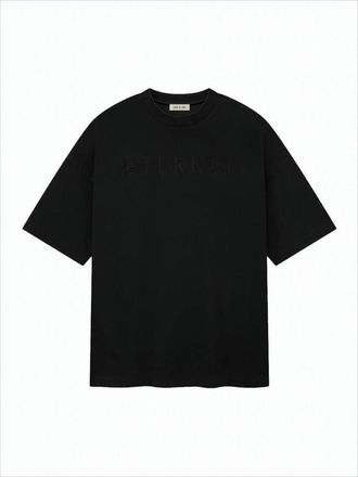 Fear of God Boxy Black Short-Sleeve T-Shirt With Tonal Lettering