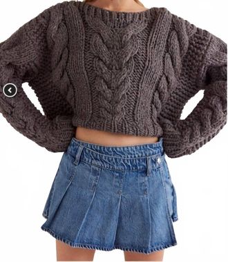 Free People Stephie Denim Skort In Bella Blue
