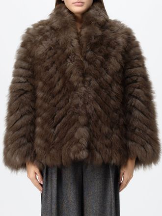 Simonetta Ravizza Falk V-Neck Short Jacket in Goat Fur