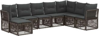 vidaXL Conjunto De Sof&aacute;s De Jard&iacute;n 8 Uds. Gris Rat&aacute;n Sint&eacute;tico Vidaxl