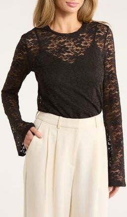 Vero Moda Kanya Lace Top in Black at Nordstrom Rack, Size X-Small