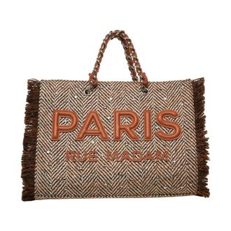 Rue Madame París Tote Bags, female, Multicolor, Size: ONE SIZE Elegant Harris Shopper Brown