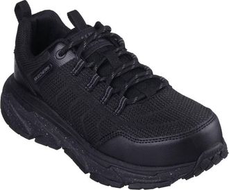 Skechers Womens Dlux Journey Slip Resistant Nixxy Shoes In Solid Black