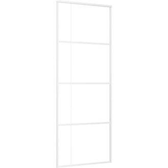 vidaXL Vidaxl - Puerta Corredera Esg Vidrio Y Aluminio Blanca 76x205 Cm