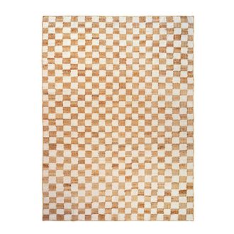 Ferm Living Check Woll-Jute Teppich, 200 x 300 cm, off-white / natural