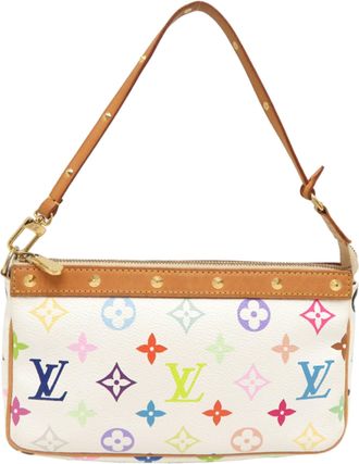 Louis Vuitton White Monogram Multicolore Pouch (Pre-Owned)