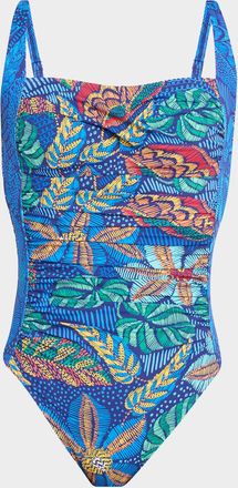 Johnny Was Twist Ruched One-Piece Swimsuit