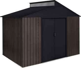 Wasabi Caseta Jard&iacute;n 5,44m&sup2; Robin T2 - Efecto Madera - Tragaluz - Puertas Correderas