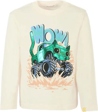 BILLIEBLUSH monster-truck long-sleeve T-shirt - kids - Cotton - 12 - Neutrals