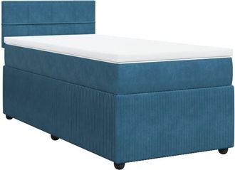 vidaXL Cama Box Spring Con Colch&oacute;n Terciopelo Azul 90x190 Cm Vidaxl