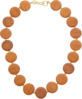 Kenneth Jay Lane Plated Wood Necklace
