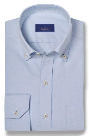 David Donahue Oxford Cotton Button-Down Sport Shirt in Sky at Nordstrom Rack, Size Xx-Large