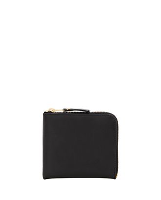 Comme Des Gar&ccedil;ons Zippered Black Leather Wallet with Interior Card Holders