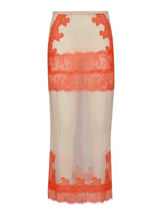 Patrizia Pepe Midi skirt in stretch tulle with lace details