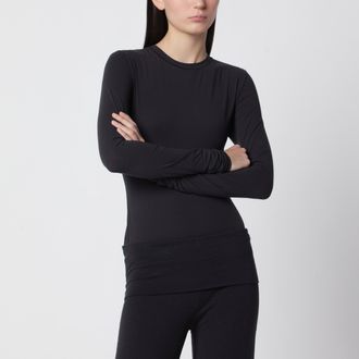 SKIMS Black long-sleeved T-shirt in stretch fabric