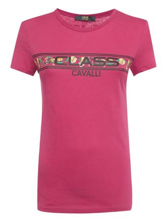 Cavalli logo-print T-shirt - Pink