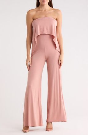 Go Couture Strapless Popover Jumpsuit in Dark Mauve at Nordstrom Rack, Size X-Large
