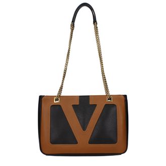 Valentino Garavani Damens Umh&auml;ngetaschen Leder Schwarz/Spezia