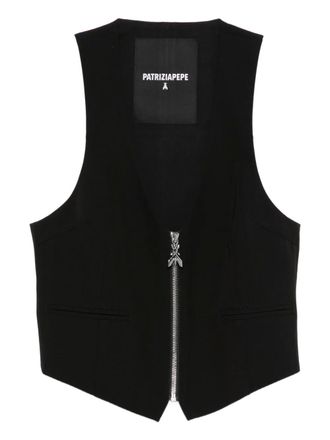 Patrizia Pepe zip-up gilet - women - Polyester/Viscose/Elastane/Polyester - 38 - Black