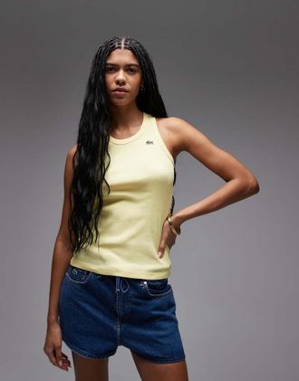 Lacoste Canotta gialla a coste-Giallo
