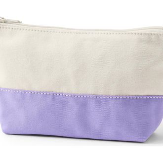 Lands End Zipper Canvas Pouch in Natural/lavender Cloud at Nordstrom