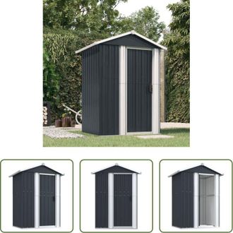 vidaXL Capanno per attrezzi - Capanno da Giardino Antracite 126x97,5x177cm in Acciaio Zincato