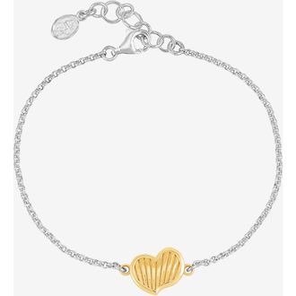 Dower & Hall Humbug Heart Chain Bracelet in Silver And Gold at Nordstrom, Size 7.5
