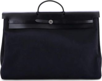 Herm&egrave;s Herbag Zip Leather and Toile 50 satchel - Zwart