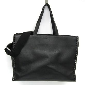 Valentino Pre-owned Tote Bags, female, Black, Size: ONE SIZE Pre-owned Leather shoulder-bags