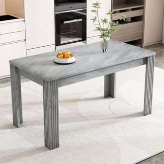 Matteo Grey 4 Seater Rectangle MDF Wood Modern Dining Table