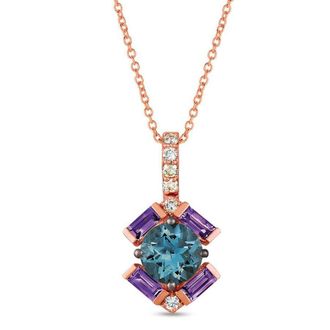 Le Vian Ladies Blueberry Zircon Necklaces set in 14K Strawberry Gold