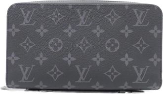 Louis Vuitton Black Coated Canvas Long Wallet (Bi-Fold) (Pre-Owned)