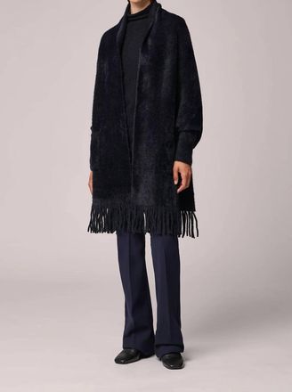 Soia & Kyo Danela Knit Scarfigan With Fringe In Black