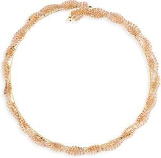 Tasha Cubic Zirconia Twisted Choker Necklace in Gold Cz Champagne at Nordstrom Rack