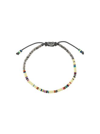 M. Cohen stacked disc bracelet - unisex - Resin/Nylon/Silver - L - Yellow