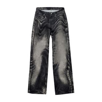 Camper Vortex Print Wide Leg Jeans