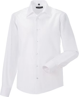 Russell Athletic Russell Collectie Heren Lange Mouwen Ultiem Niet-Ijzershirt op maat gemaakt (Wit)