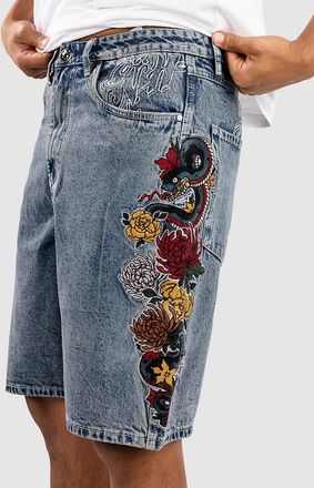 Ninth Hall Waylay w Embroidery Shorts blau