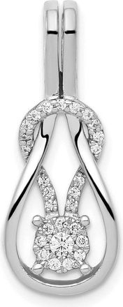 Diamond2Deal 14k White Gold 1/6 Ct Diamond Knot Slide Pendant Fits up to 2mm Omega