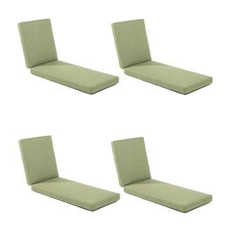 ED&Egrave;N JARD&Iacute; Pack 4 cojines tumbona para jard&iacute;n repelente al agua verde