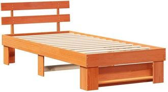 vidaXL Estructura De Cama Con Cabecera Marr&oacute;n Cera 90 X 190 Cm Vidaxl