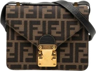 Fendi Pre-owned Mini Bags, female, Brown, Size: ONE SIZE Pre-owned Canvas Crossbody Bag