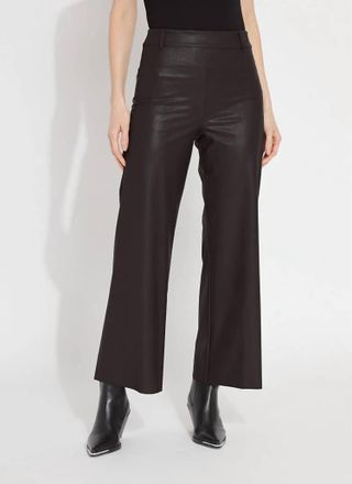 Lyss&eacute; Womens Vegan Leather Wide Leg Pants In Double Espresso