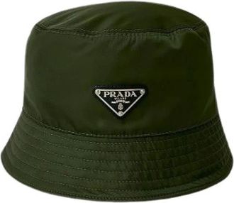 Prada Pre-owned Katoenen Hoed - Dames - Vintage Accessoires - Groen - ONE Size - Katoen - Vintage