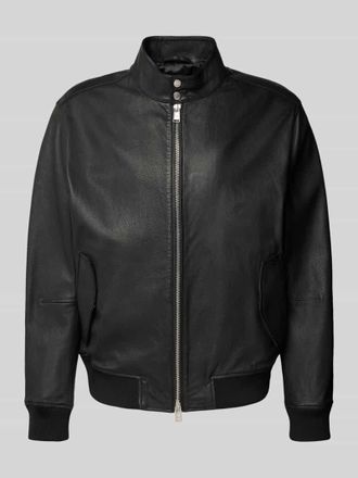 HUGO BOSS Regular Fit Jacke aus echtem Lammleder Modell MOINER in Black, Gr&ouml;&szlig;e 54